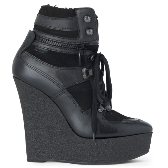 Burberry Shearling Fur Leather Suede Ankle Booties - Picture 1 of 7